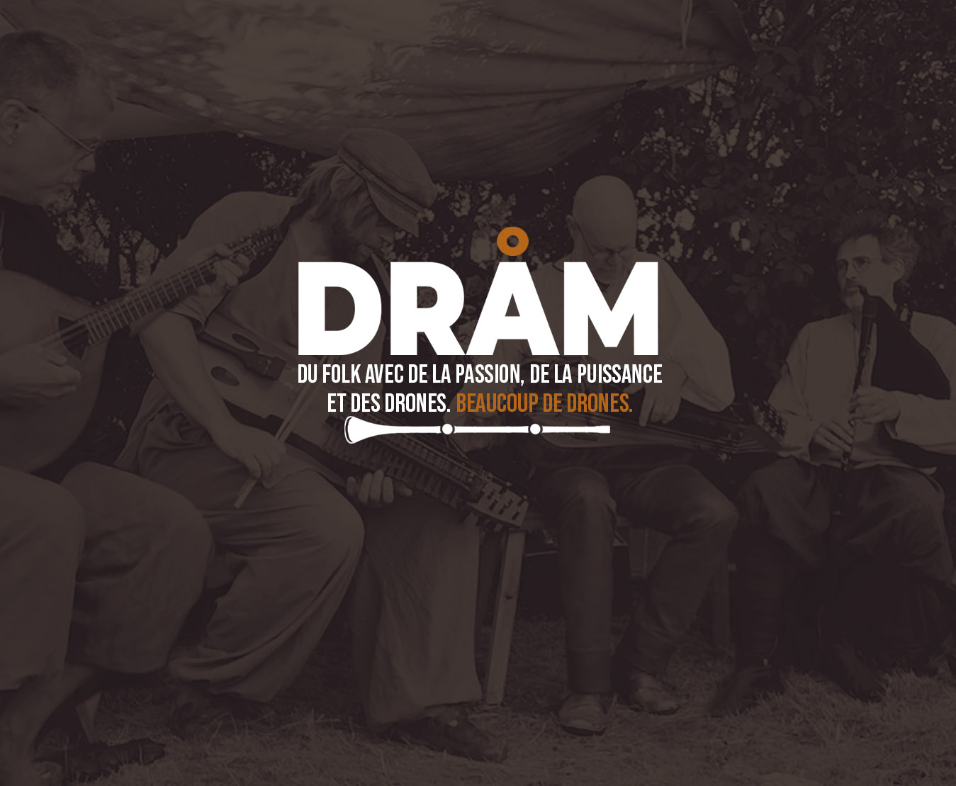 Dråm quartet with band logotype